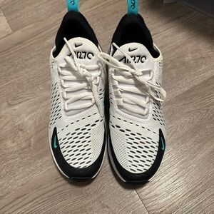 Nike Air Max 270 White and Black with Teal Accents